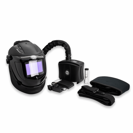 Battery Powered 4 Sensor Auto Darkening Welding Helmet With Respirator For Clean Air
