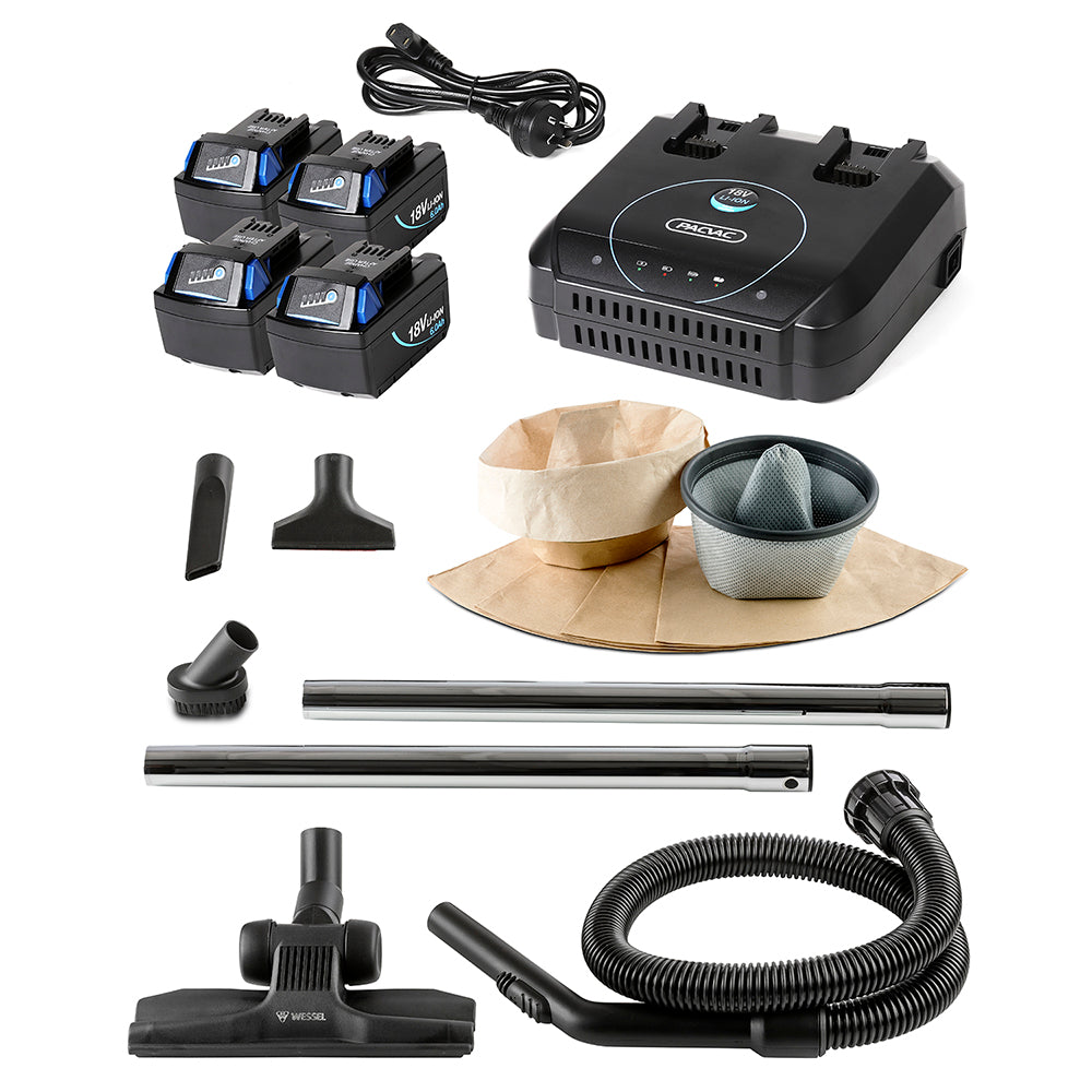 Battery Powered - Pacvac Superpro 700BAS Advanced Battery Backpack Vacuum