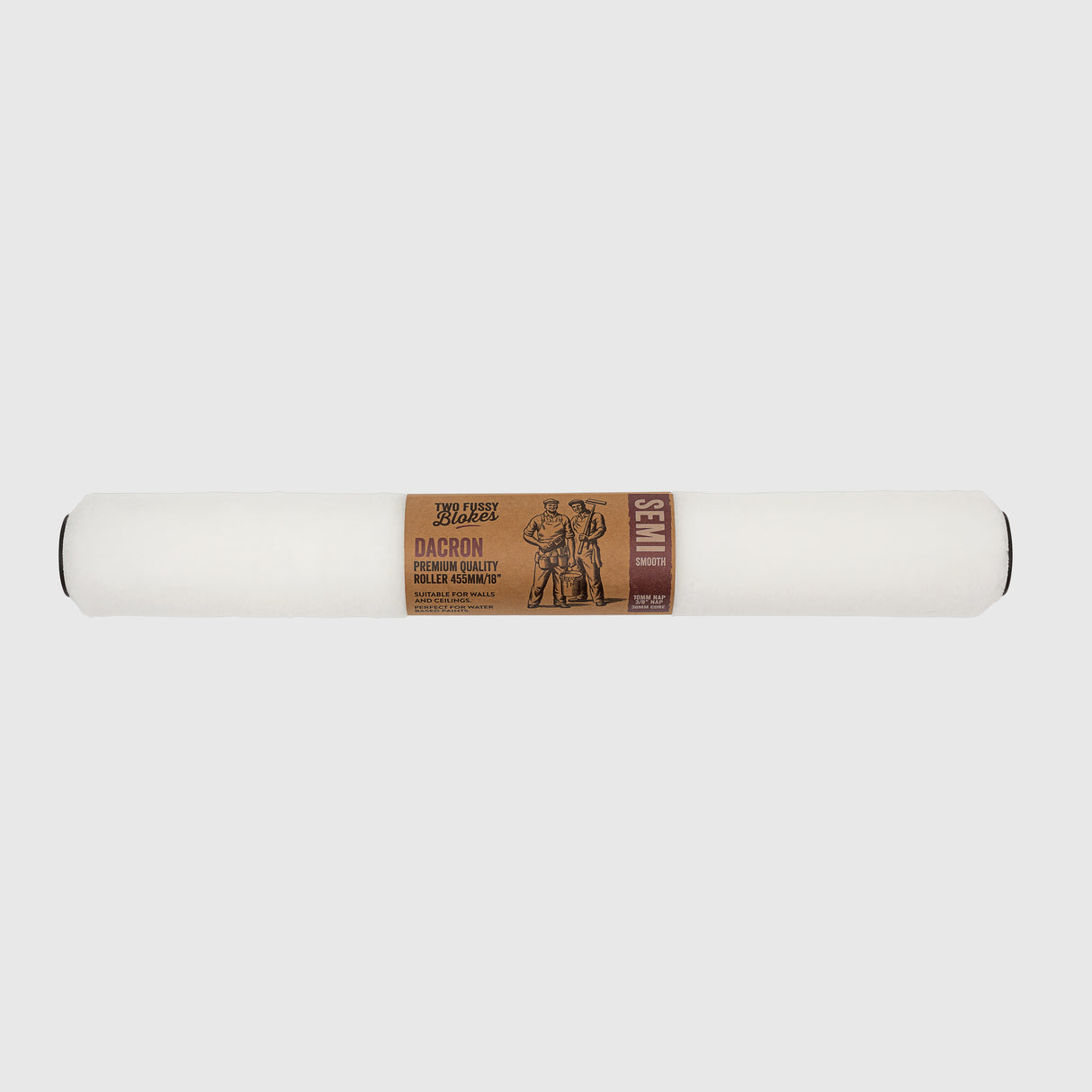 Roller with a branded label on a white background