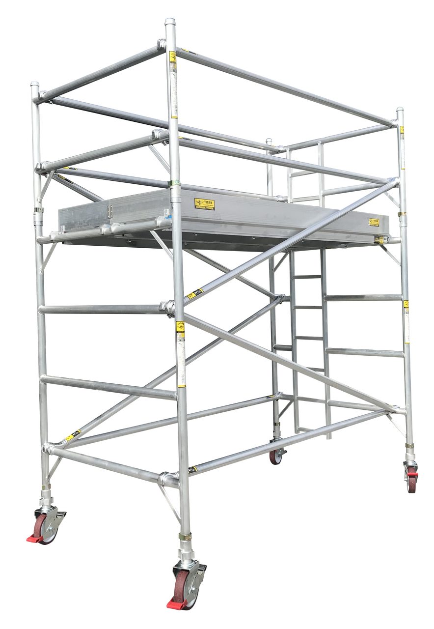 Titan Double Width Integrated Ladder Mobile Tower Scaffolding