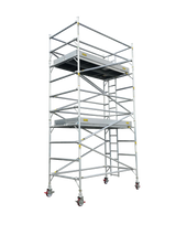 Titan Double Width Integrated Ladder Mobile Tower Scaffolding - 6.0m Working Height