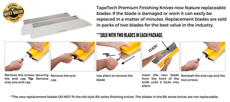 TapeTech Premium Finishing Knives and how to change the blade