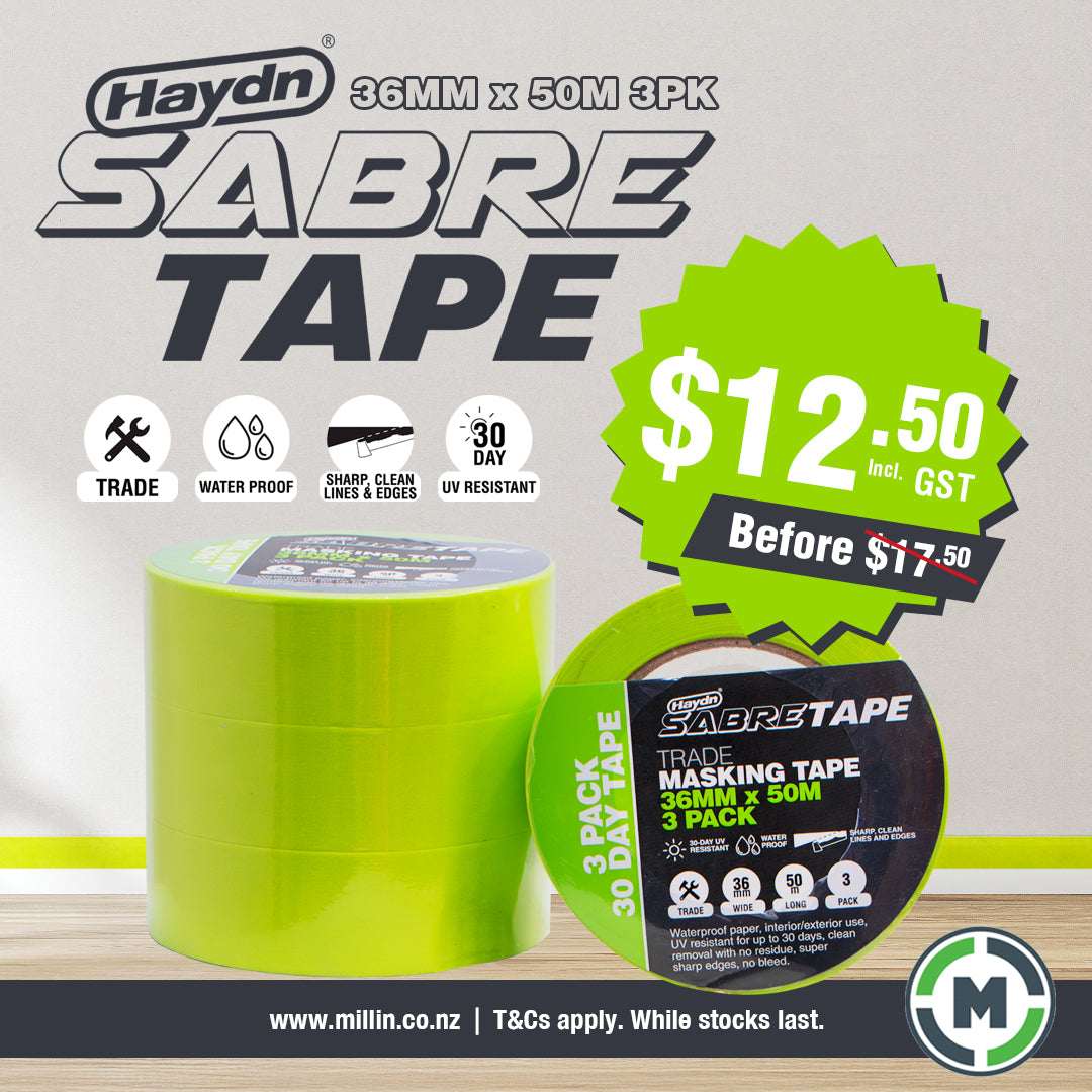 30 Day Sabre Masking Tape 36mm x 50m - 3 Pack