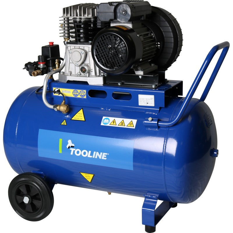 Tooline 100 Litre Belt Drive Industrial Compressor - High Pressure Series