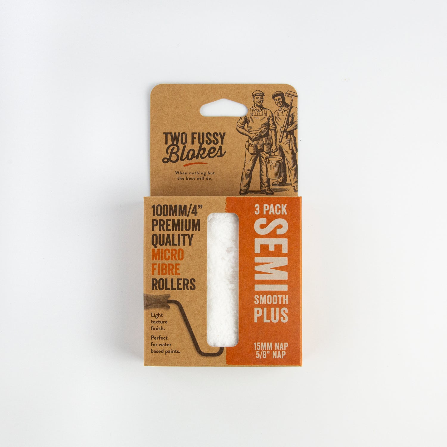 100mm x 15mm Two Fussy Blokes Super Mini Microfibre Roller Sleeves - 3 Pack