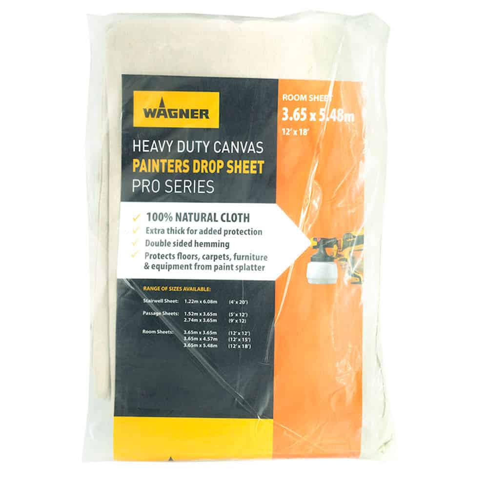 2XL - Wagner Heavy Duty Canvas Painters Drop Sheets - 12' x 18' (3.6m x 5.4m)