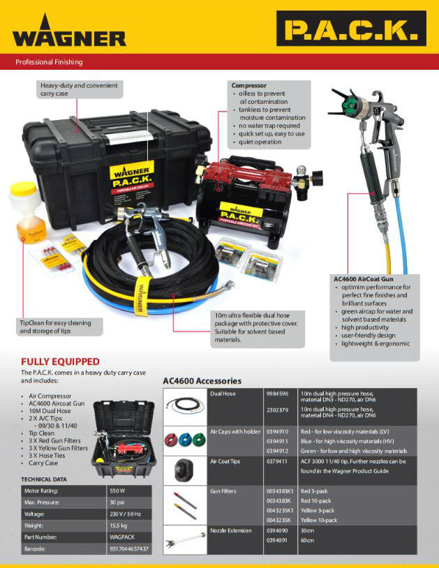 Wagner P.A.C.K Portable Aircoat Kit Brochure