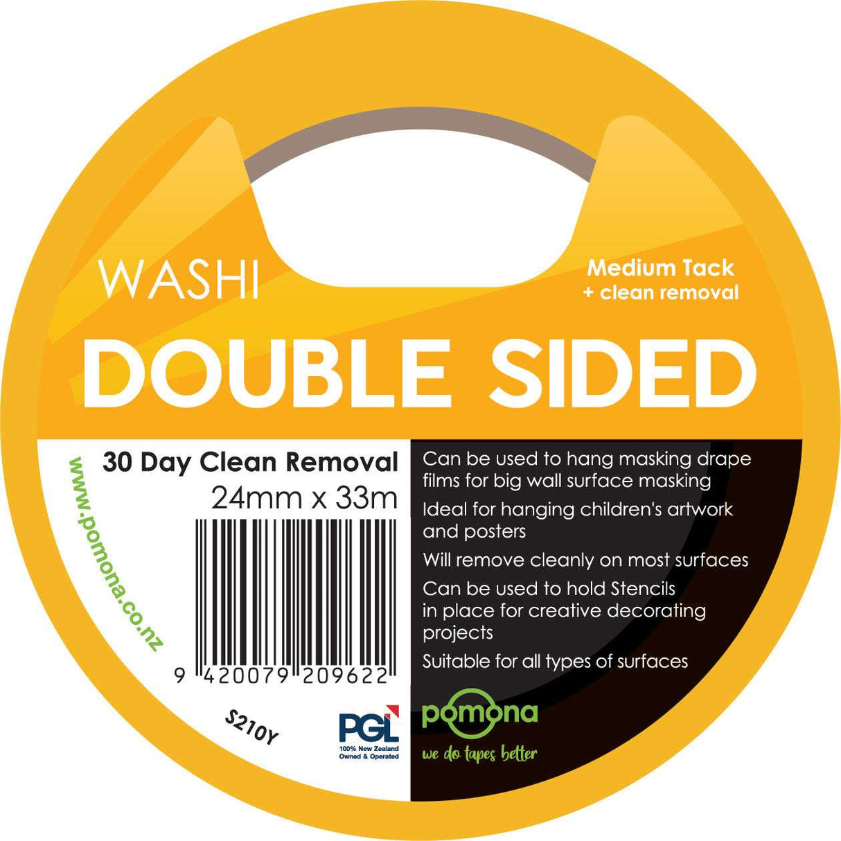 Double Sided Washi Yellow Masking Tape