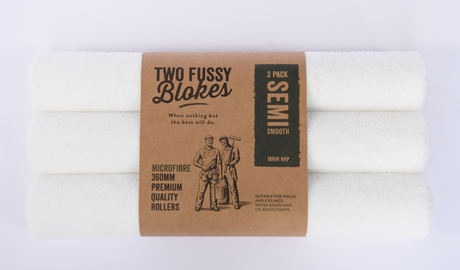 Two Fussy Blokes 360mm Semi Smooth Microfibre Roller Sleeve, 10mm Nap - 3 Pack