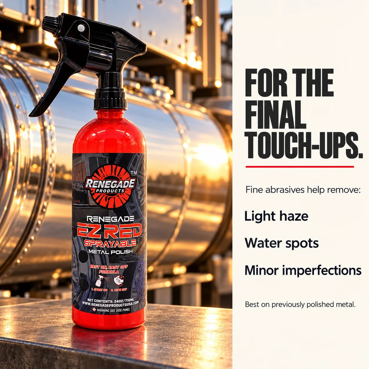 Renegade EZ Red Sprayable Metal Polish - Bright, Clean And Protected