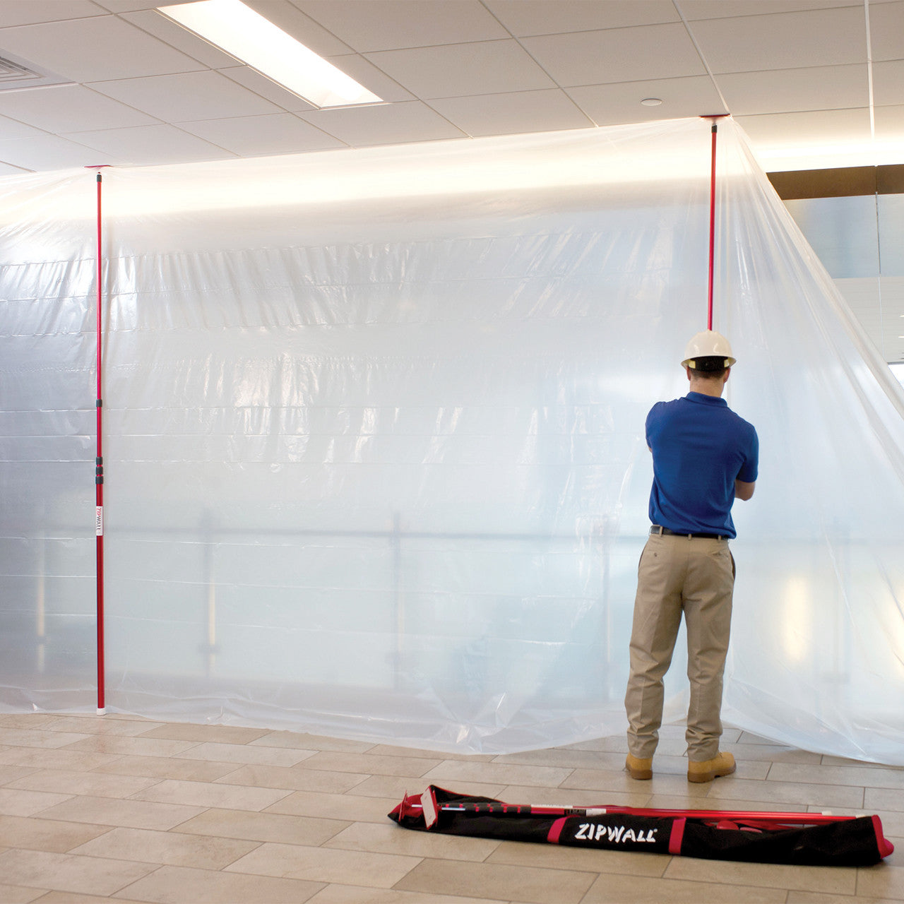 Zipwall in action