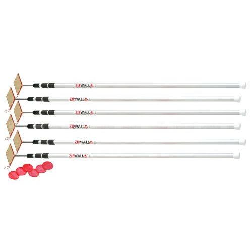 Heavy Duty Zipwall Telescopic Anodized Aluminium Pole Sets - 2, 4 & 6 Pole Kits