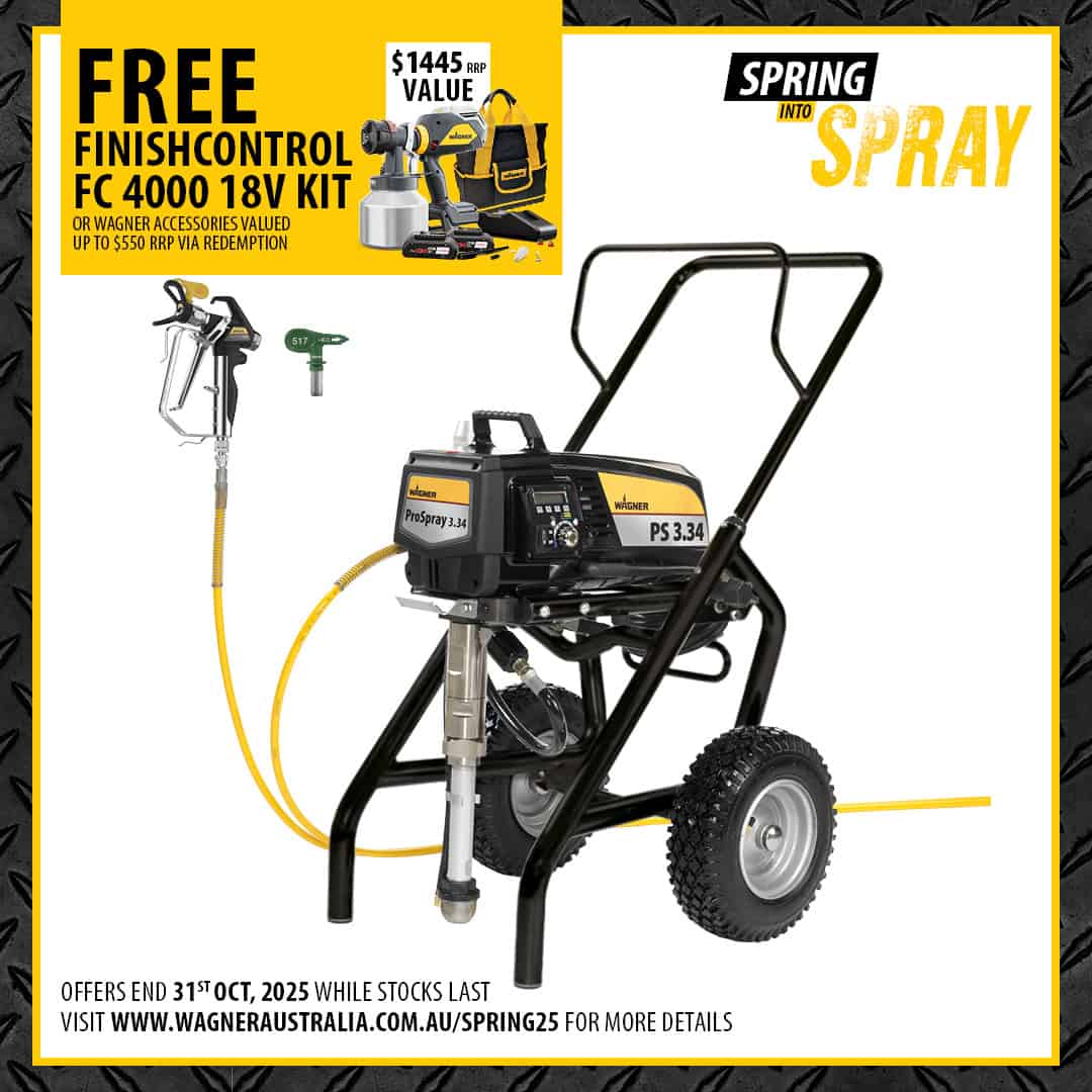 Wagner ProSpray PS 3.34 - High Performance Large Capacity Airless Spray Unit - INCLUDES FREE 18V FINE FINISH SPRAYER