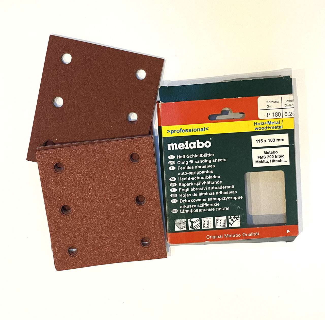 1/4 Sheet Velcro Sanding Sheets, 103mm x 115mm