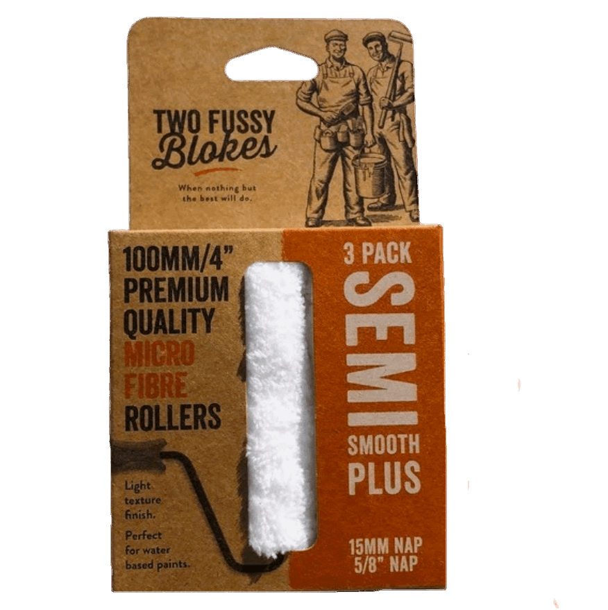 15mm Two Fussy Blokes Mini Microfibre Roller Sleeve, 3 pack