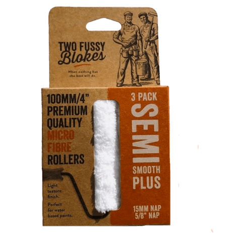 15mm Two Fussy Blokes Mini Microfibre Roller Sleeve, 3 pack