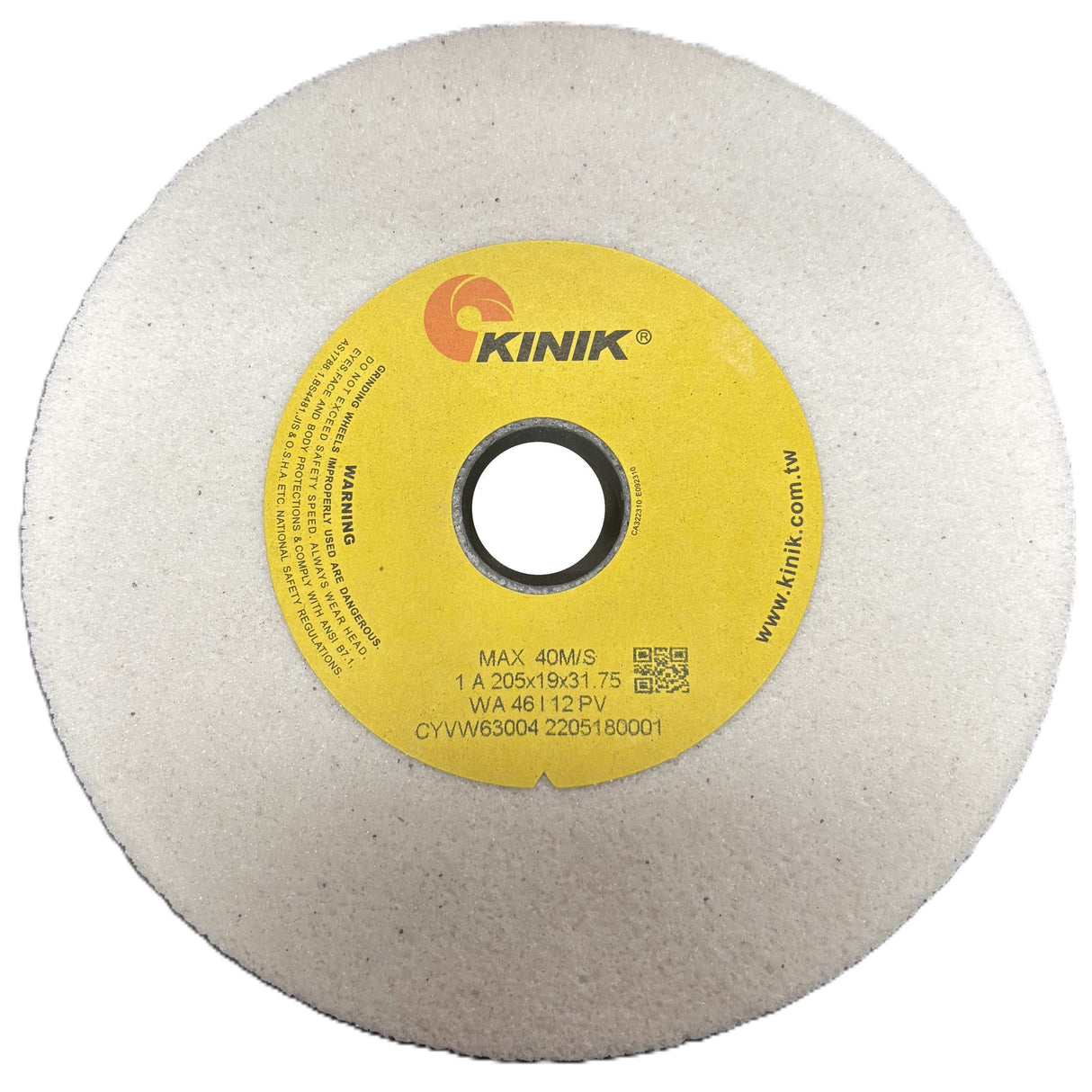 205mm x 25mm White Aluminium Oxide Grinding Wheels - Multi Bore