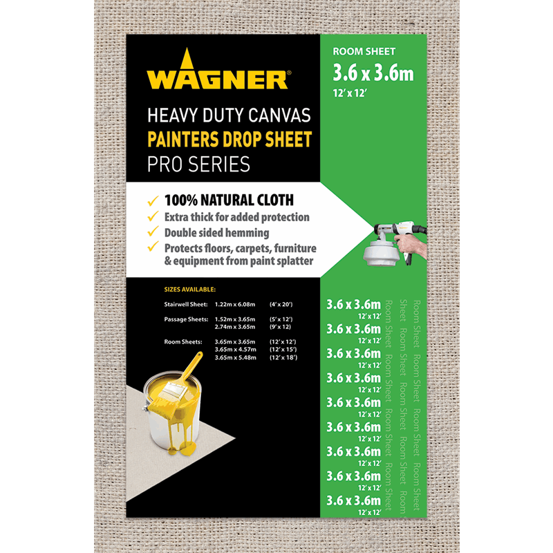 6 Pack of Heavy Duty Canvas Painters Drop Cloths 12' x 12'