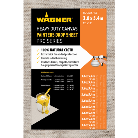 12' x 18' (3.65m x 5.48m) Wagner Heavy Duty Canvas Drop Cloths