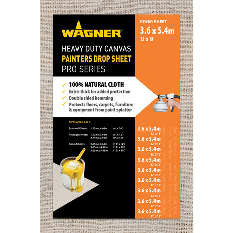 12' x 18' (3.65m x 5.48m) Wagner Heavy Duty Canvas Drop Cloths
