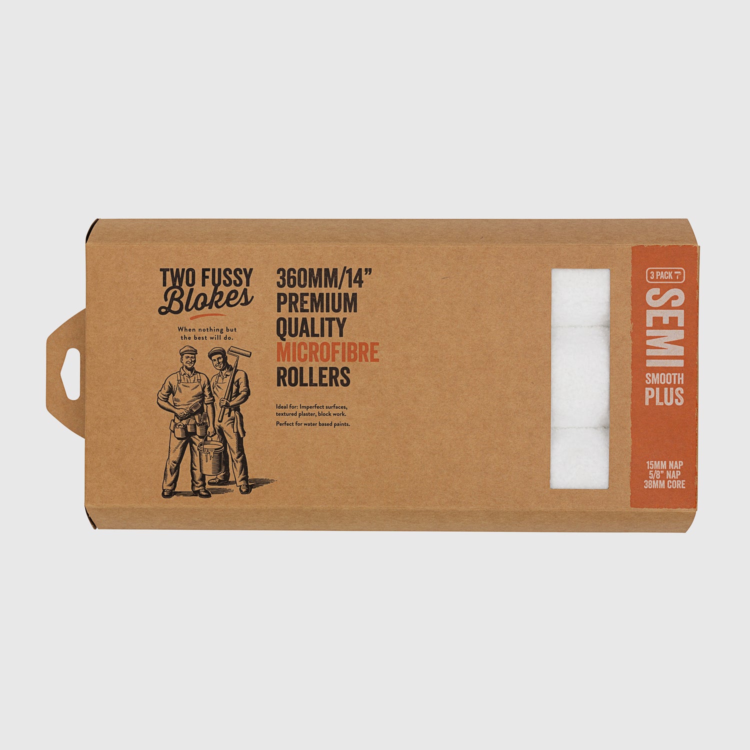 360mm x 15mm Two Fussy Blokes Microfibre Roller Sleeves - Contractor 3 Pack