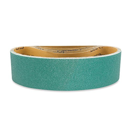 Premium Zirconia Sanding Belts 2 X 42 Inch - 10 Pack, 120-Grit (Medium) - Heavy-Duty Grinding