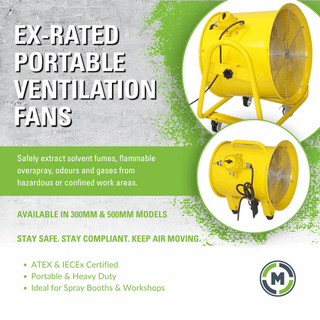 Almax 300mm Explosion Proof Ventilation Fan - Removes Solvent Borne Fumes