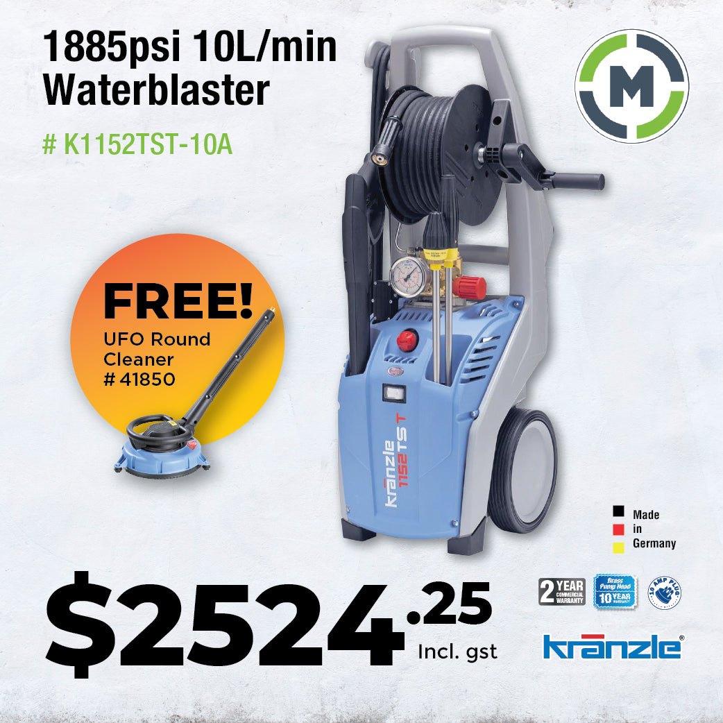 Kranzle K1152TST, 1885psi  High Pressure Cleaner - FREE UFO SURFACE CLEANER