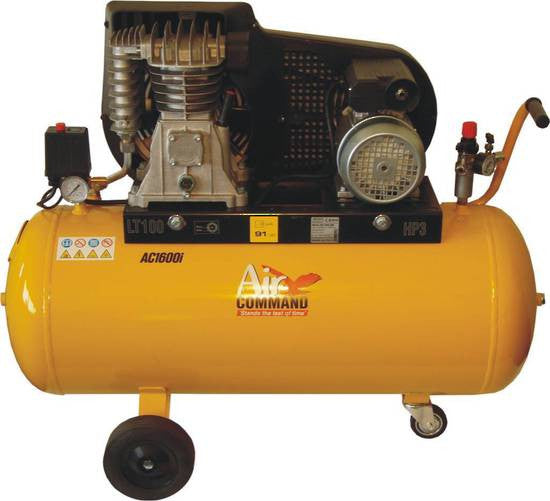 Double cylinder air Compressor made in Italy 100 L/min cooling fan