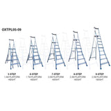 Adjustable 5 - 9 Step Trade Series Telescopic Platform Ladders