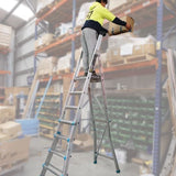 Adjustable 4 - 7 Step Trade Series Telescopic Platform Ladders