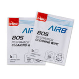 Two packages of ESKO AIR8 805 Respirator Cleaning Wipes on a white background
