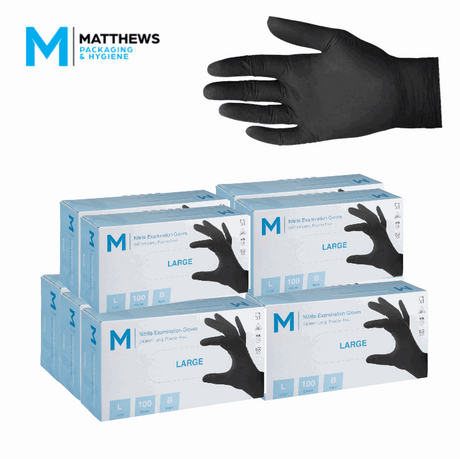 1000 Disposable Black Nitrile Powder Free Gloves