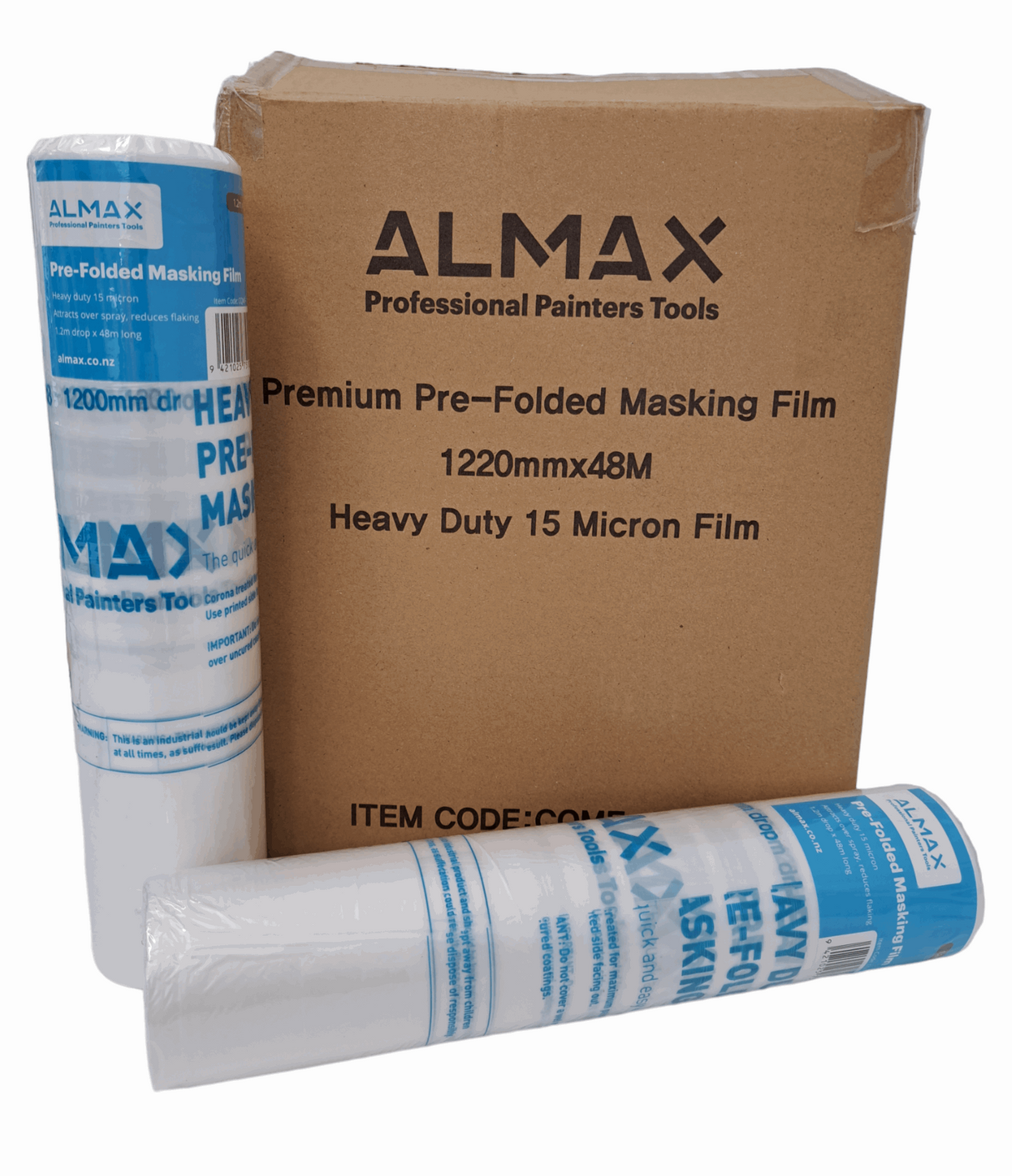 1200mm X 48m Buy A Box - 12 Rolls Almax Premium Masking Film Rolls