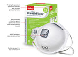 Esko Breathe Easy Disposable Valved Dust / Mist Respirator Masks P2 Rated 12 Pack