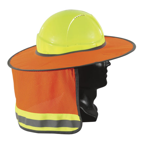 Detachable Hard Hat Sun Protection with Neck Flap - Hi-Vis Orange