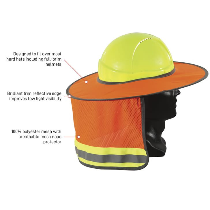 Detachable Hard Hat Sun Protection with Neck Flap