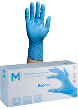Nitrile Heavy Gauge 300mm Extra Long Cuff Powder Free Gloves - 100 Pack