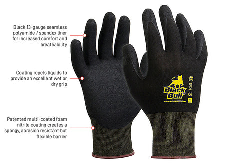Black Bull Nitrile Foam Gloves