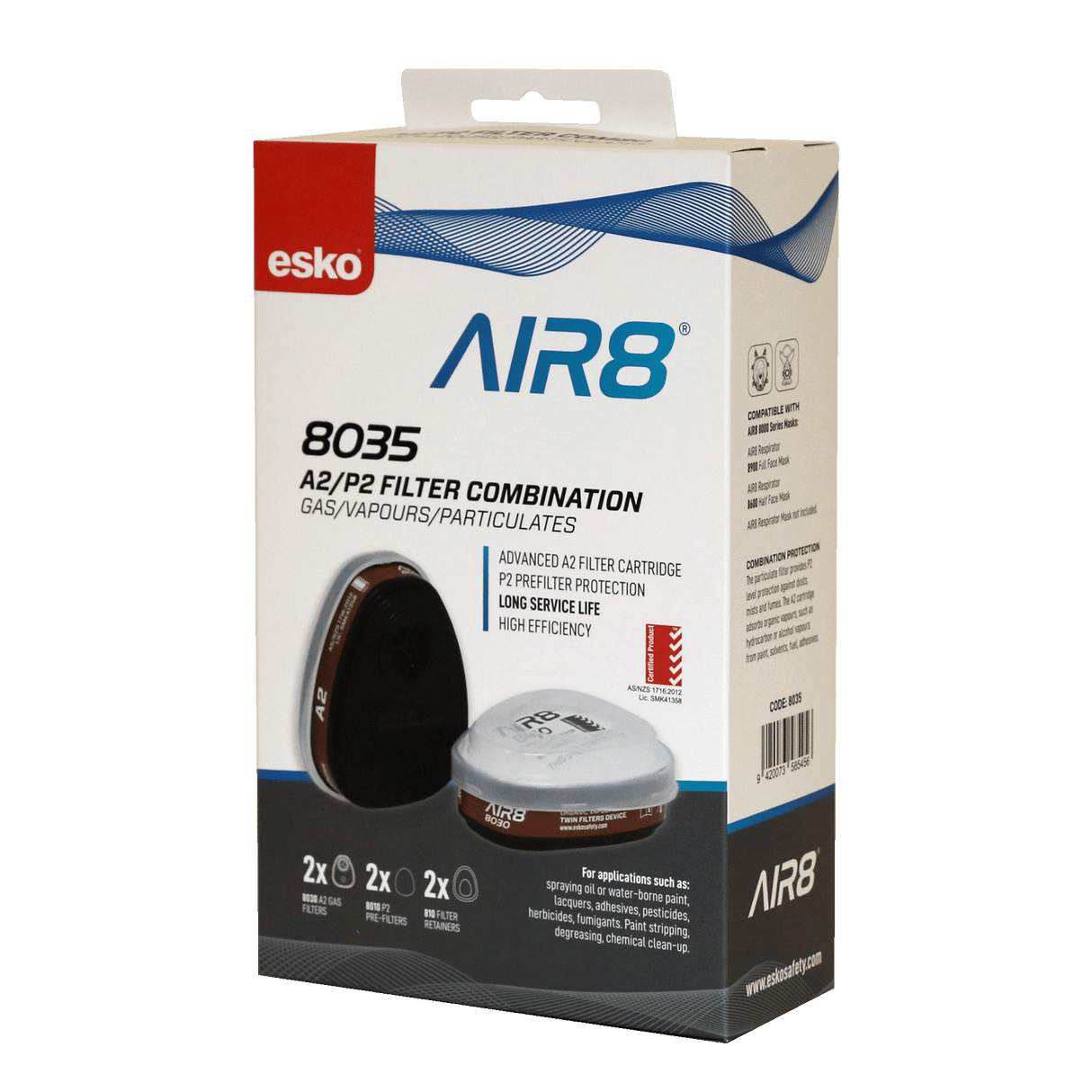 ESKO AIR8 8035 A2/
P2 FILTER COMBO