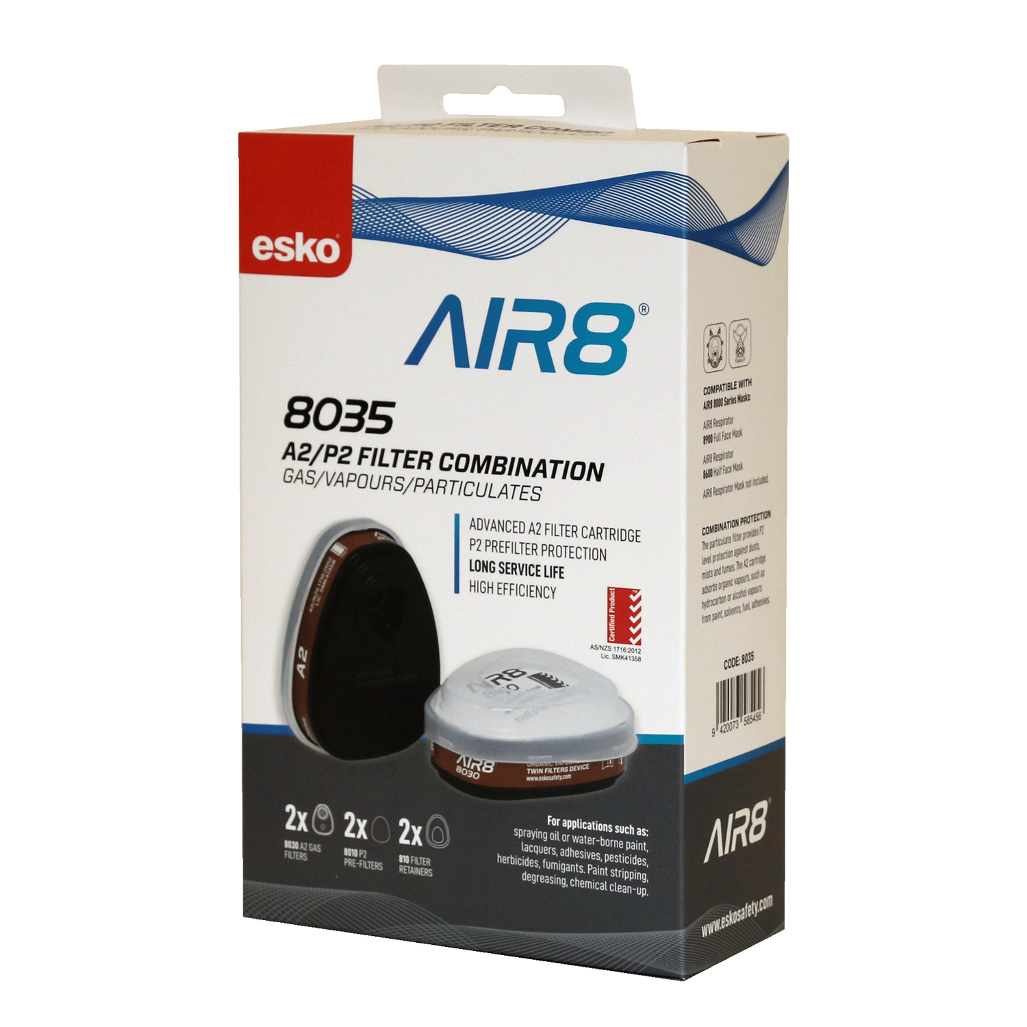 ESKO AIR8 8035 A2/
P2 FILTER COMBO