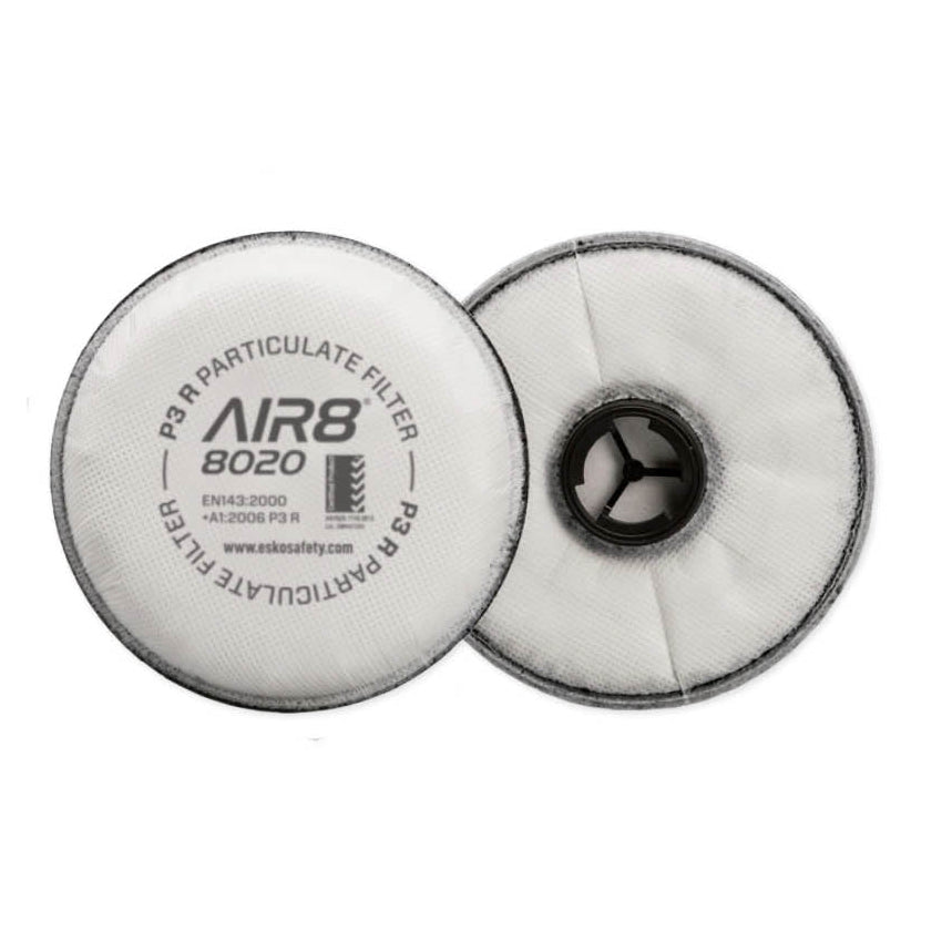 Two air filters with visible branding on a white background