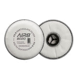 Two air filters with visible branding on a white background