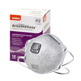 Esko Breathe Easy Disposable Valved Dust / Mist / Fume Respirator Masks P2 Rated With Carbon Filter