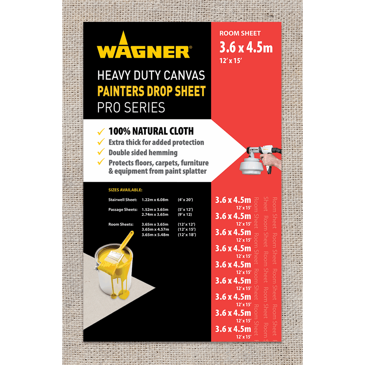 Extra Large - Wagner Heavy Duty Canvas Painters Drop Sheets
