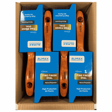 BOX DEAL - 12 x 65mm Almax Fine Finish Oval Paint Brushes