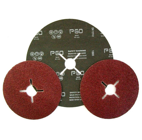 178mm Aluminium Oxide Fibre Discs, 25 Pack