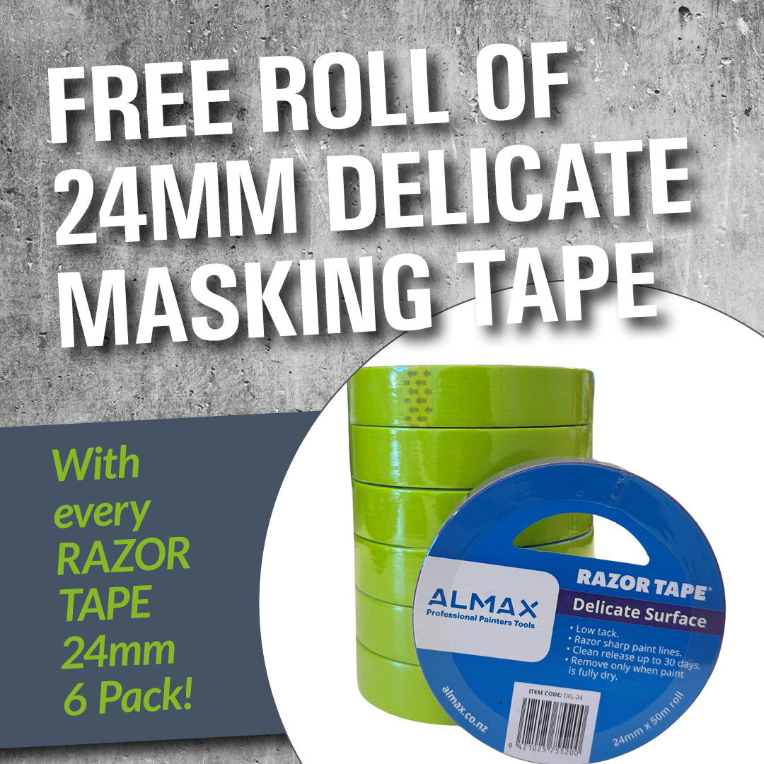24mm Razor Tape- 6 Pack - Bonus Free Roll Of 24mm Delicate tape With Every Pack