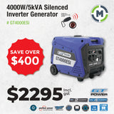 GT Power 4000W Silenced Inverter Generator - SAVE $460