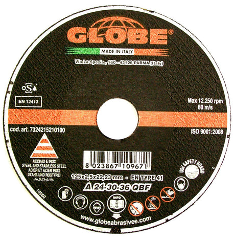 Globe Reinforced INOX Standard Cutting 125 x 2.5 x 22